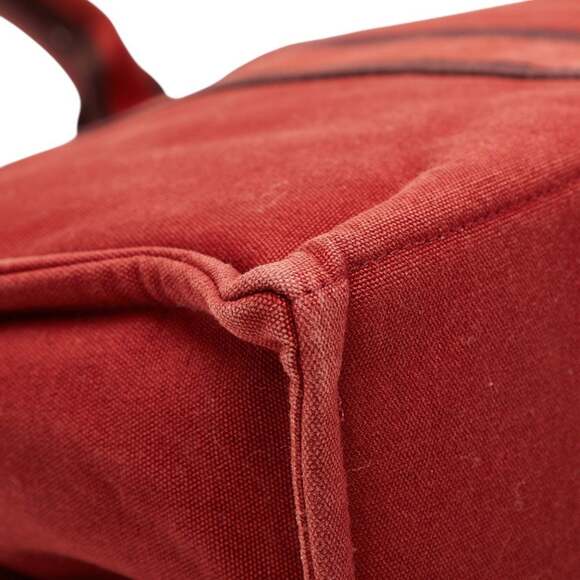 Hermes Foul Tote MM Bag Handbag Red Canvas Women's HERMES - Picture 7 of 9